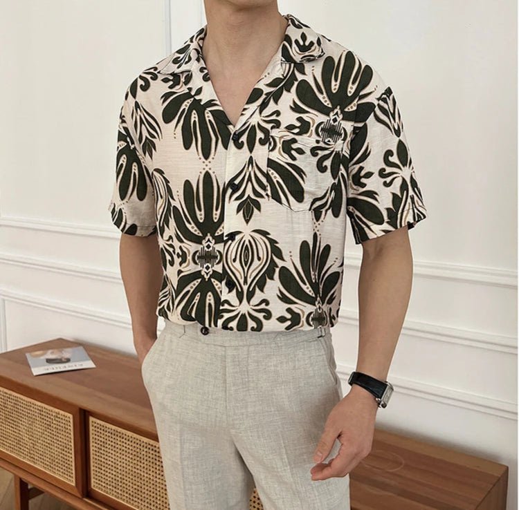 Wrinkle - Free loose short sleeve cuban shirt - Antonios