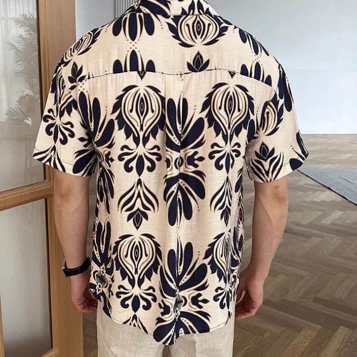 Wrinkle - Free loose short sleeve cuban shirt - Antonios