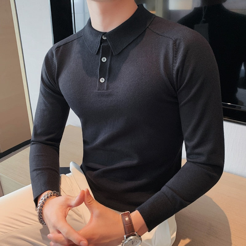 black polo long sleeve t shirt