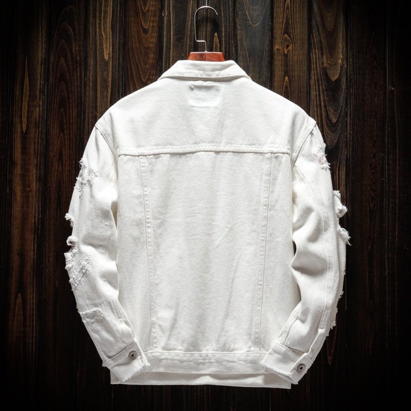 Antonios Autumn White Denim Jacket - Cozy & Stylish for Fall