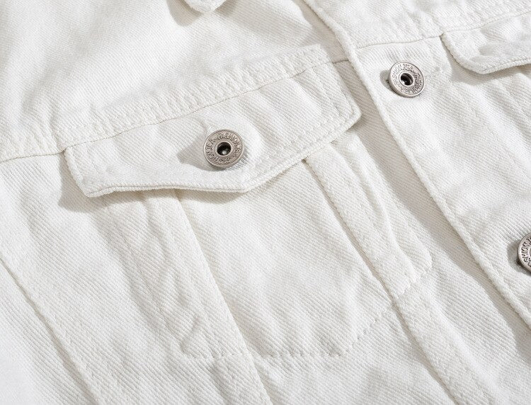 Antonios Autumn White Denim Jacket - Antonios