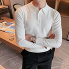 Antonios Casual Slim Long Sleeved Polo T-Shirt Men - Antonios