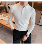 Antonios Casual Slim Long Sleeved Polo T-Shirt Men - Antonios