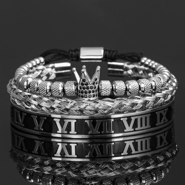 Antonios Crown Bracelet Set Men - Antonios