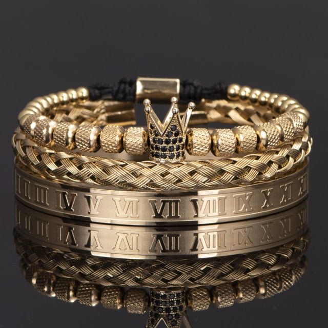 Antonios Crown Bracelet Set Men - Antonios