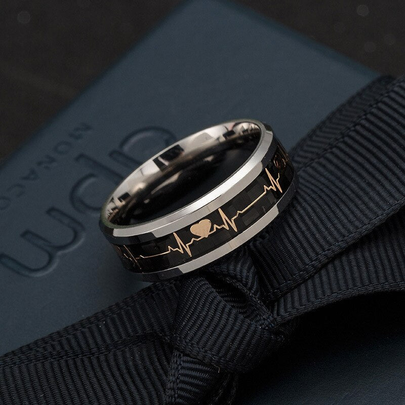 Antonios Heartbeat Ring Men - Antonios