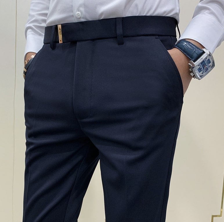 Antonios Navy Blue Casual Pants - Antonios