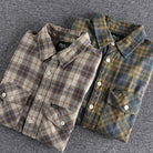 Antonios Retro Plaid Long Sleeve Shirt Men - Antonios
