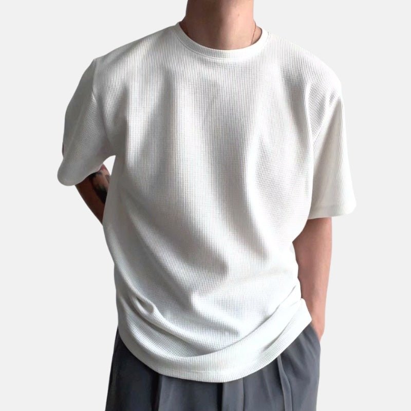 Antonios Round Collar Short Sleeve T-shirt Men - Antonios