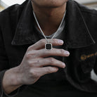 Antonios Rubin Stainless Steel Necklace Men - Antonios