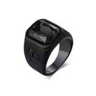 Antonios Rubin Stainless Steel Ring Men - Antonios