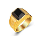 Antonios Rubin Stainless Steel Ring Men - Antonios