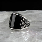 Antonios Stainless Steel Black Ring Men - Antonios