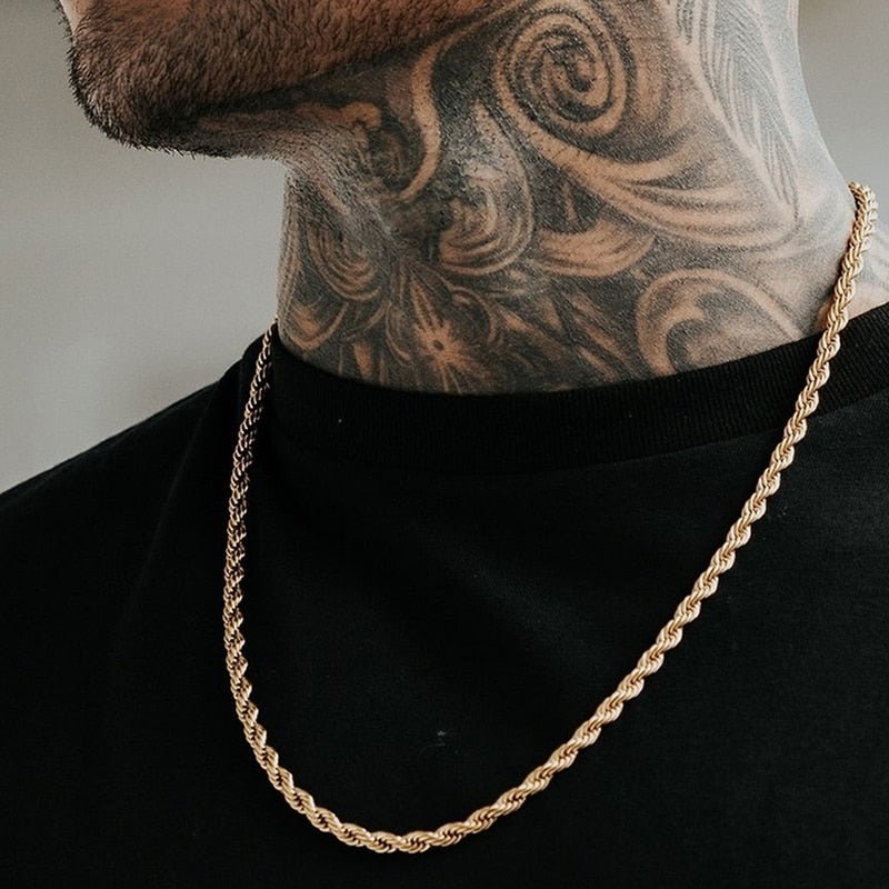 Antonios Twist Stainless Steel Necklace Men - Antonios