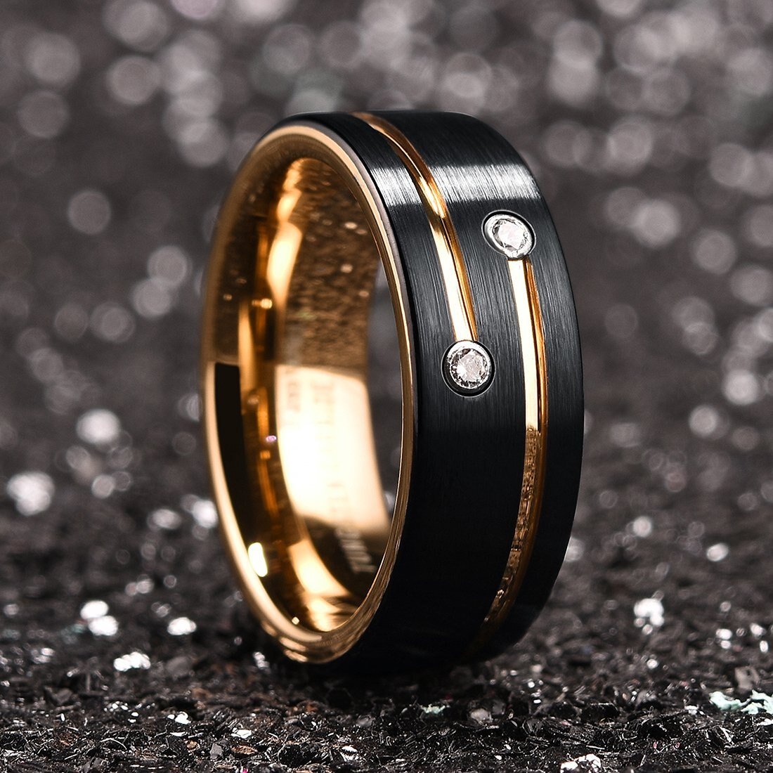 Antonios Zircon Stainless Steel Ring Men - Antonios