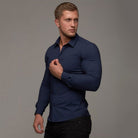 AntoniosClothing Cotton Elastic Long Sleeve Shirt Muscular - Fit - Antonios