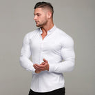 AntoniosClothing Cotton Elastic Long Sleeve Shirt Muscular - Fit - Antonios