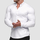 AntoniosClothing Cotton Elastic Long Sleeve Shirt Muscular - Fit - Antonios