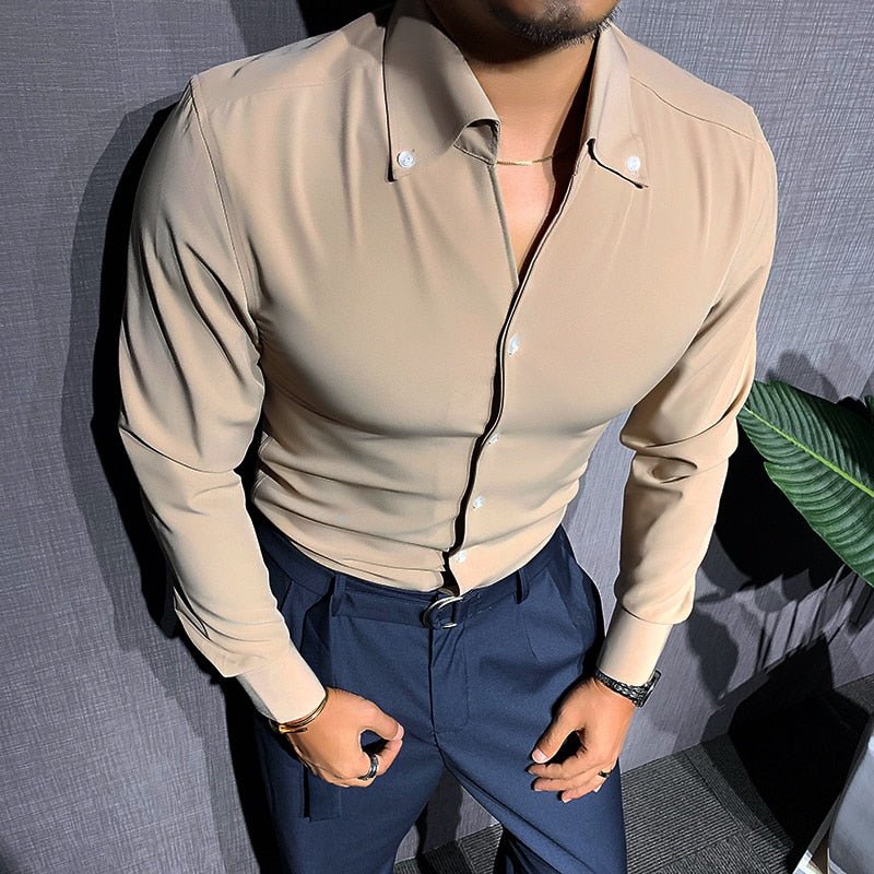AntoniosClothing Solid Elegant Long-Sleeve Shirt - Antonios