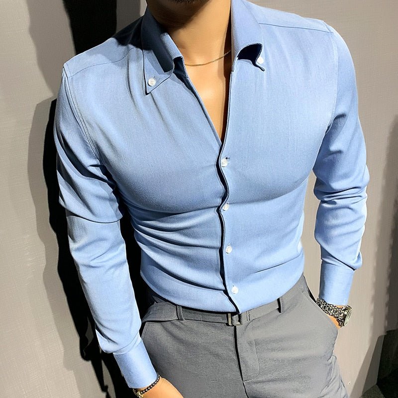 AntoniosClothing Solid Elegant Long - Sleeve Shirt - Antonios