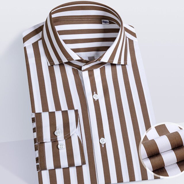 AntoniosClothing Striped Office Long - Sleeve Shirt - Antonios