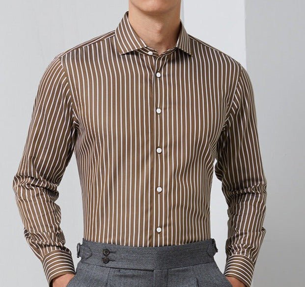AntoniosClothing Striped Office Long - Sleeve Shirt - Antonios