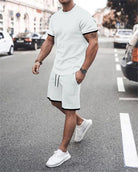 AntoniosClothing white casual summer set 2 piece ( T-Shirt+Shorts) - Antonios