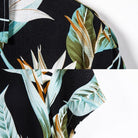 Black Hawaiian Floral Print Short Sleeve Shirt - Antonios