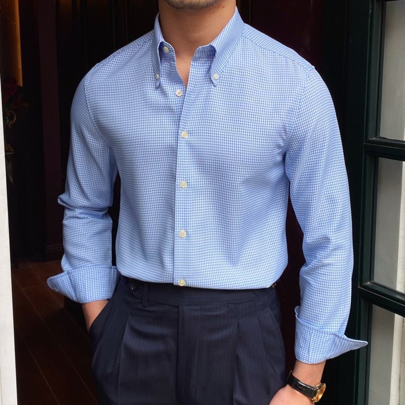 British Blue Plaid Shirt - Antonios