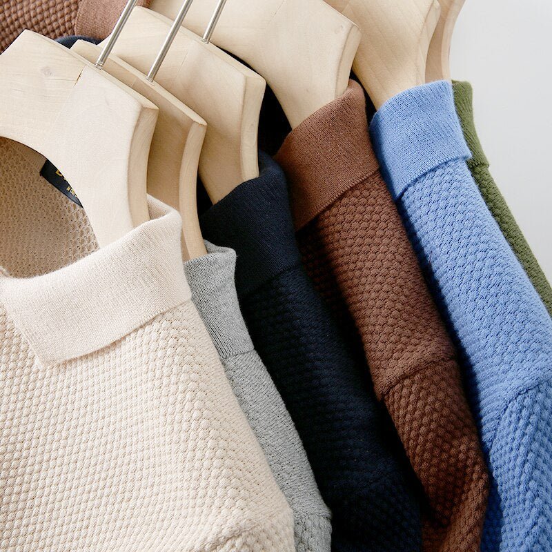 Business Knitting Polo Short Sleeve T-shirt Man - Antonios