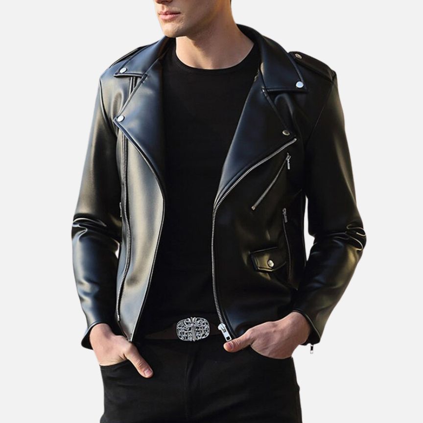 Antonios Motorcycle Leather Jacket - Premium Eco-leather Comfort