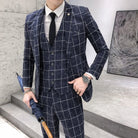 Slim - Fit Plaid Pattern 3 Piece Suit - Antonios