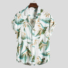 White Hawaiian Floral Print Short Sleeve Shirt - Antonios