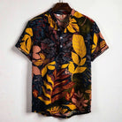Yellow Hawaiian Floral Print Short Sleeve Shirt - Antonios